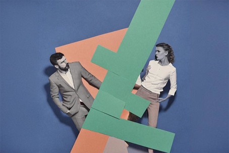 conceptual art of a couple having a dispute