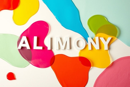 abstract background with the word "alimony" written on top of it