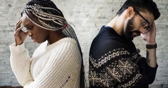 men and women thinking