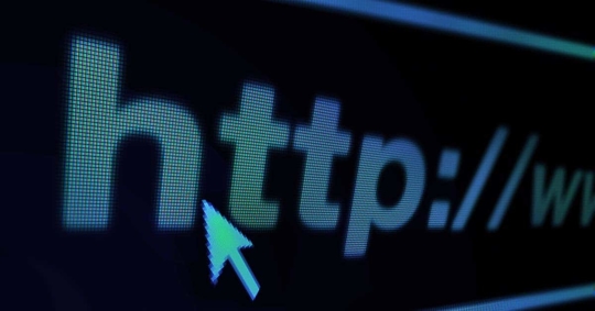 A computer screen shows the words "http://" with a green cursor.