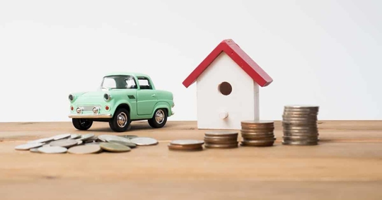 car, money, and a house