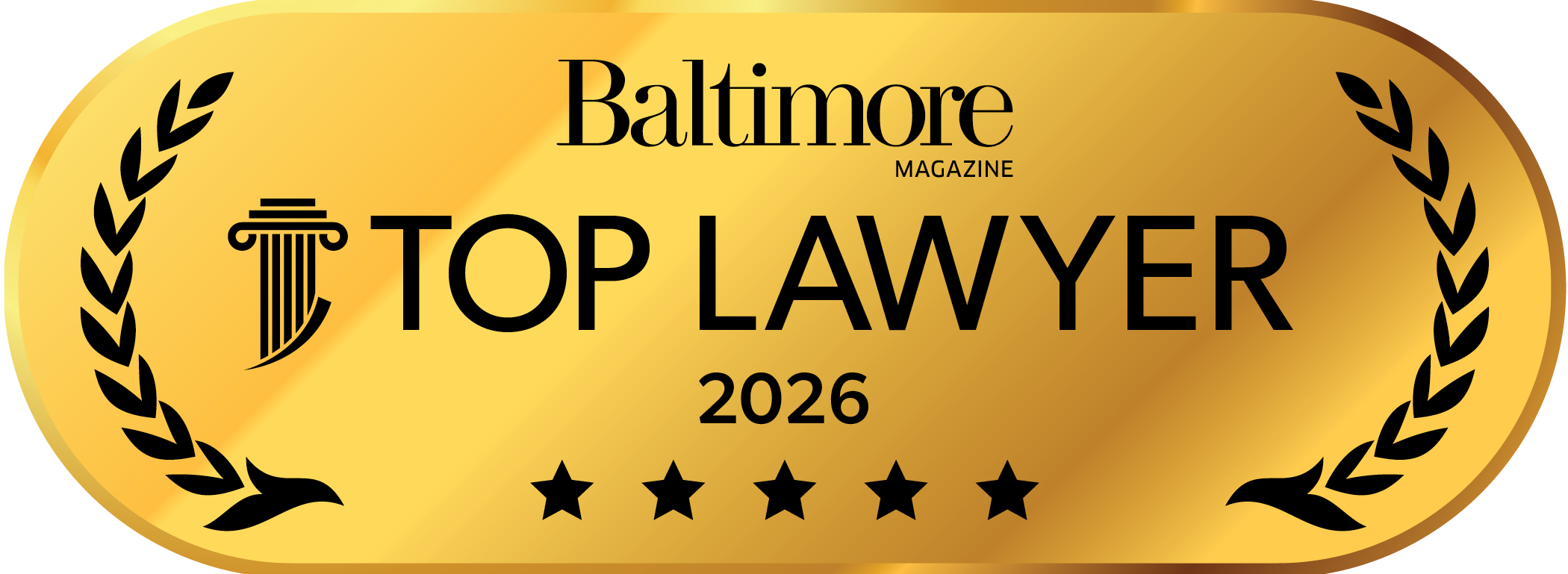 Top Lawyer Award from Baltimore Magazine